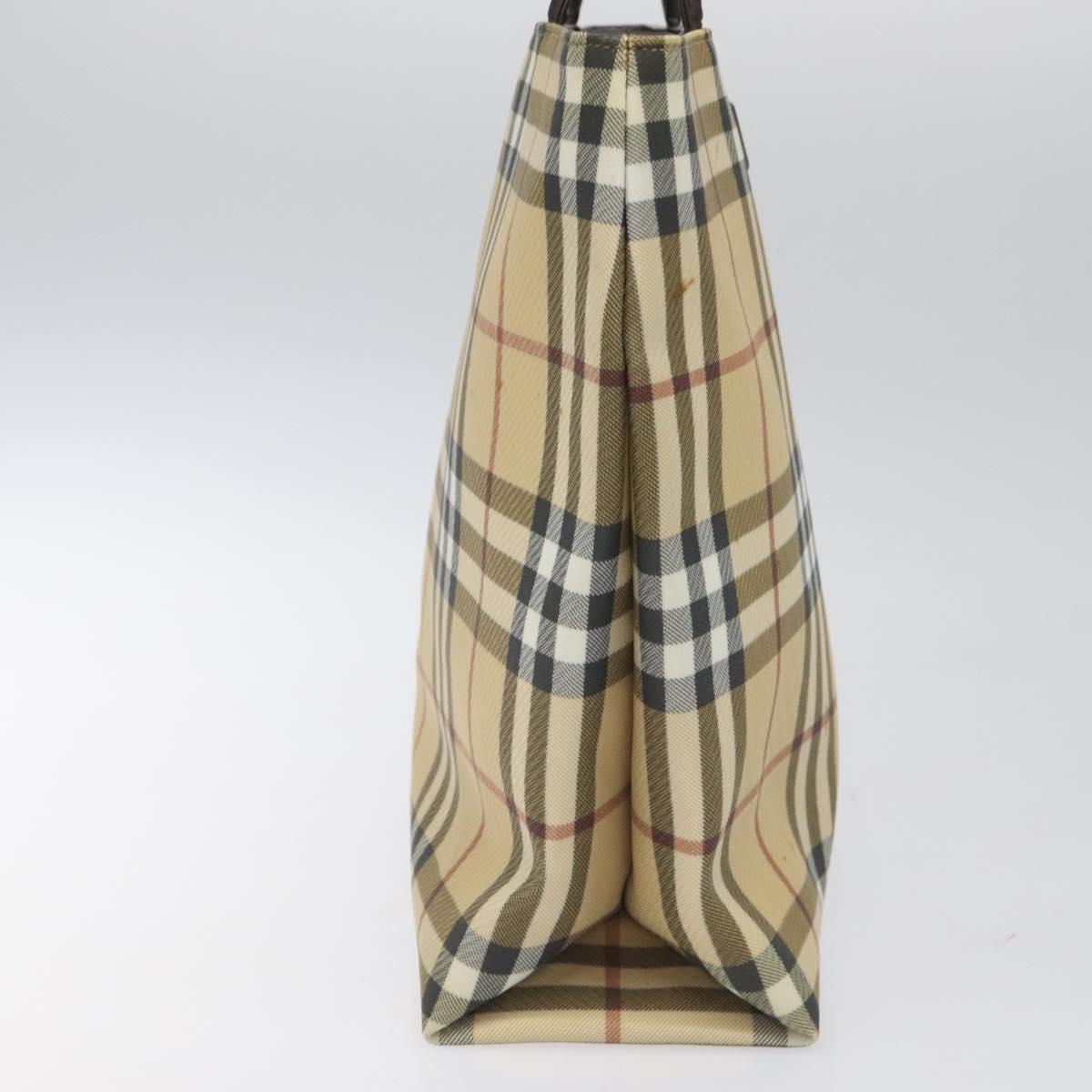 Burberry Nova Check Beige Canvas Tote Bag (Pre-Owned)