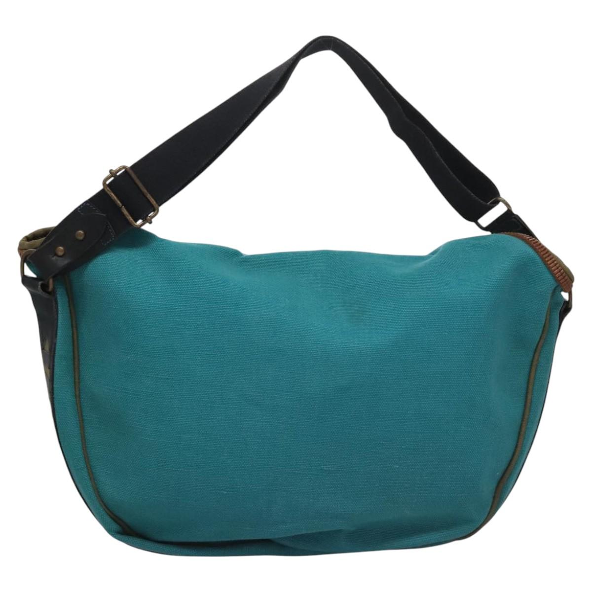 Bally Blue Canvas Handbag (Pre-Owned)