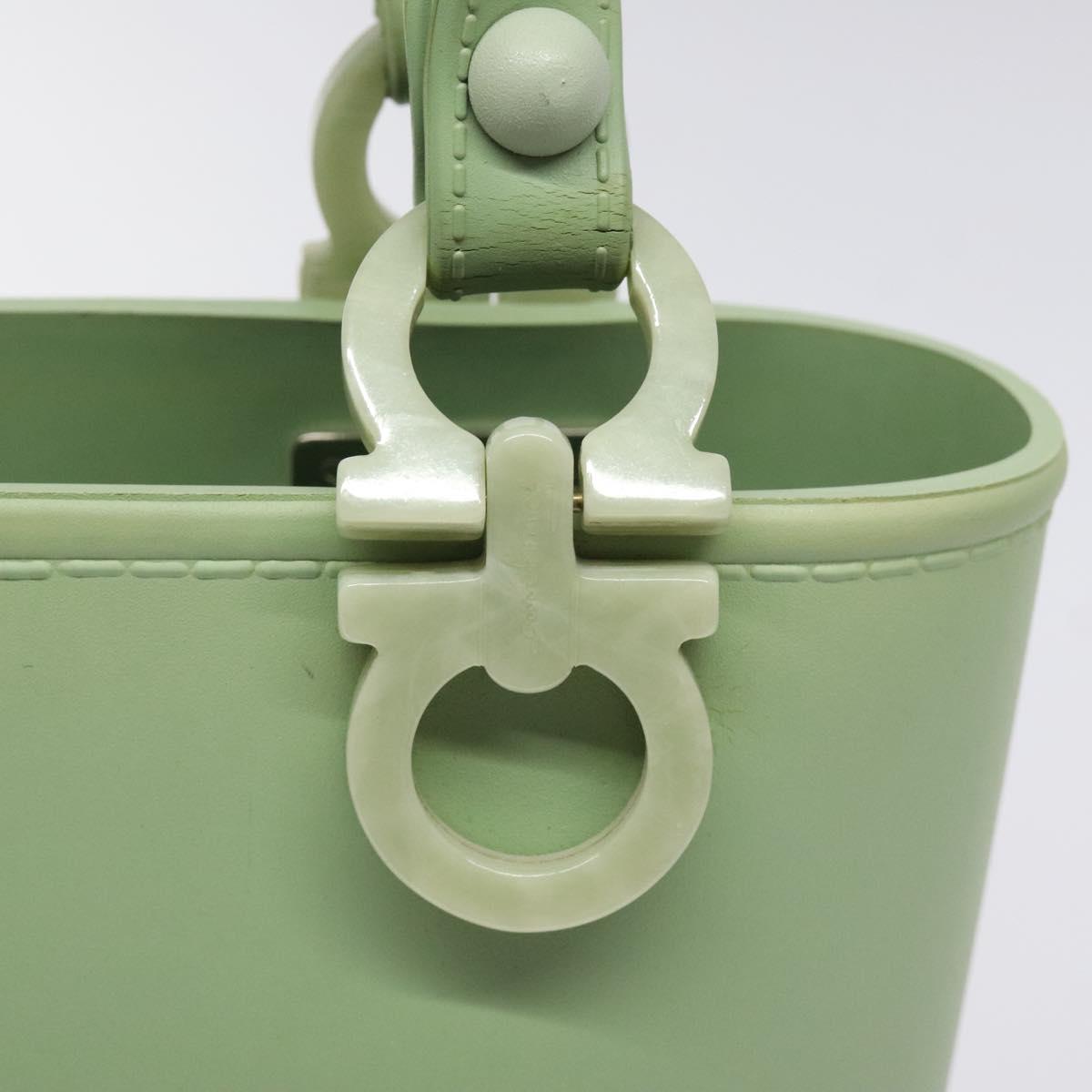 Salvatore Ferragamo Gancini Green Leather Handbag (Pre-Owned)