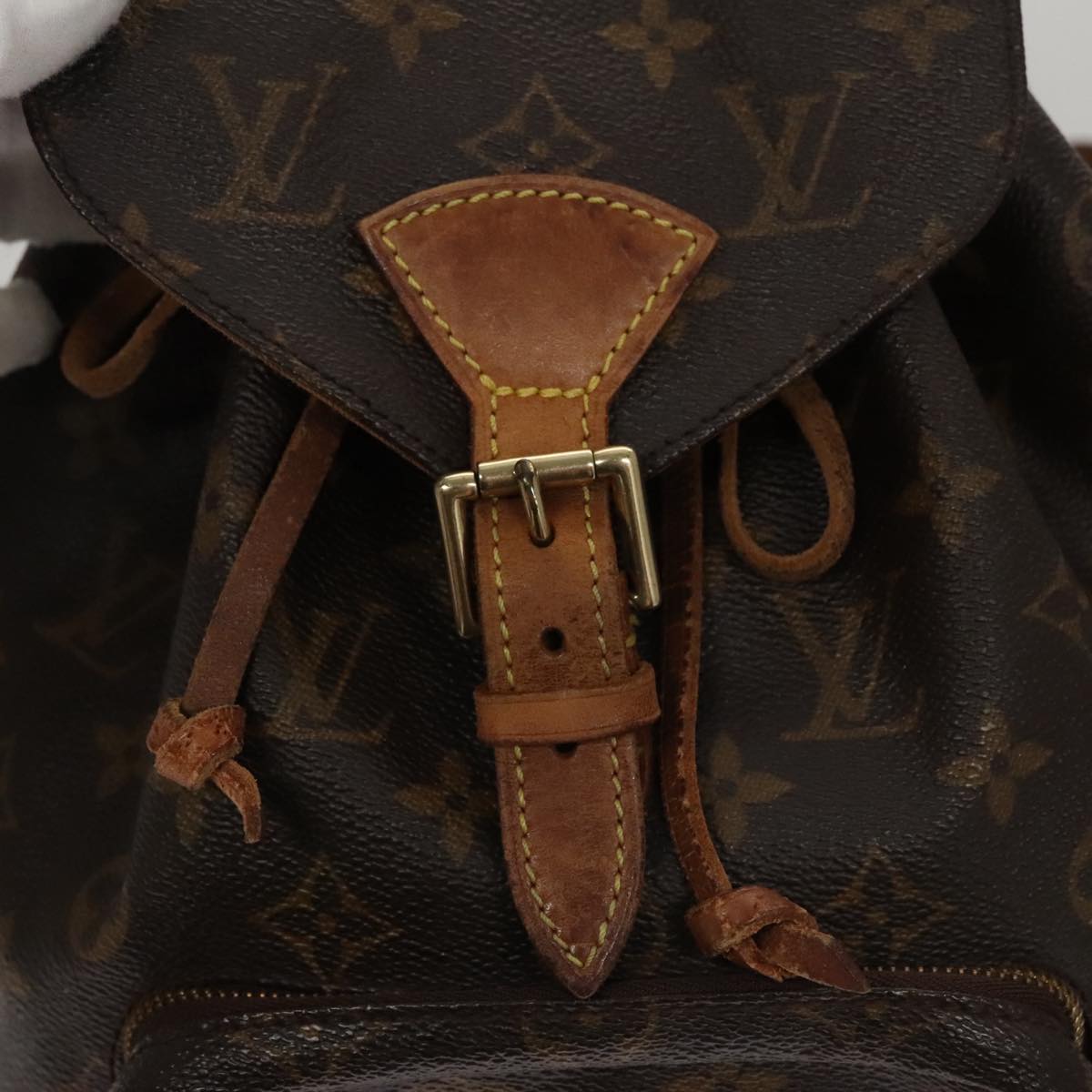 Louis Vuitton Montsouris Mm Brown Canvas Backpack Bag (Pre-Owned)