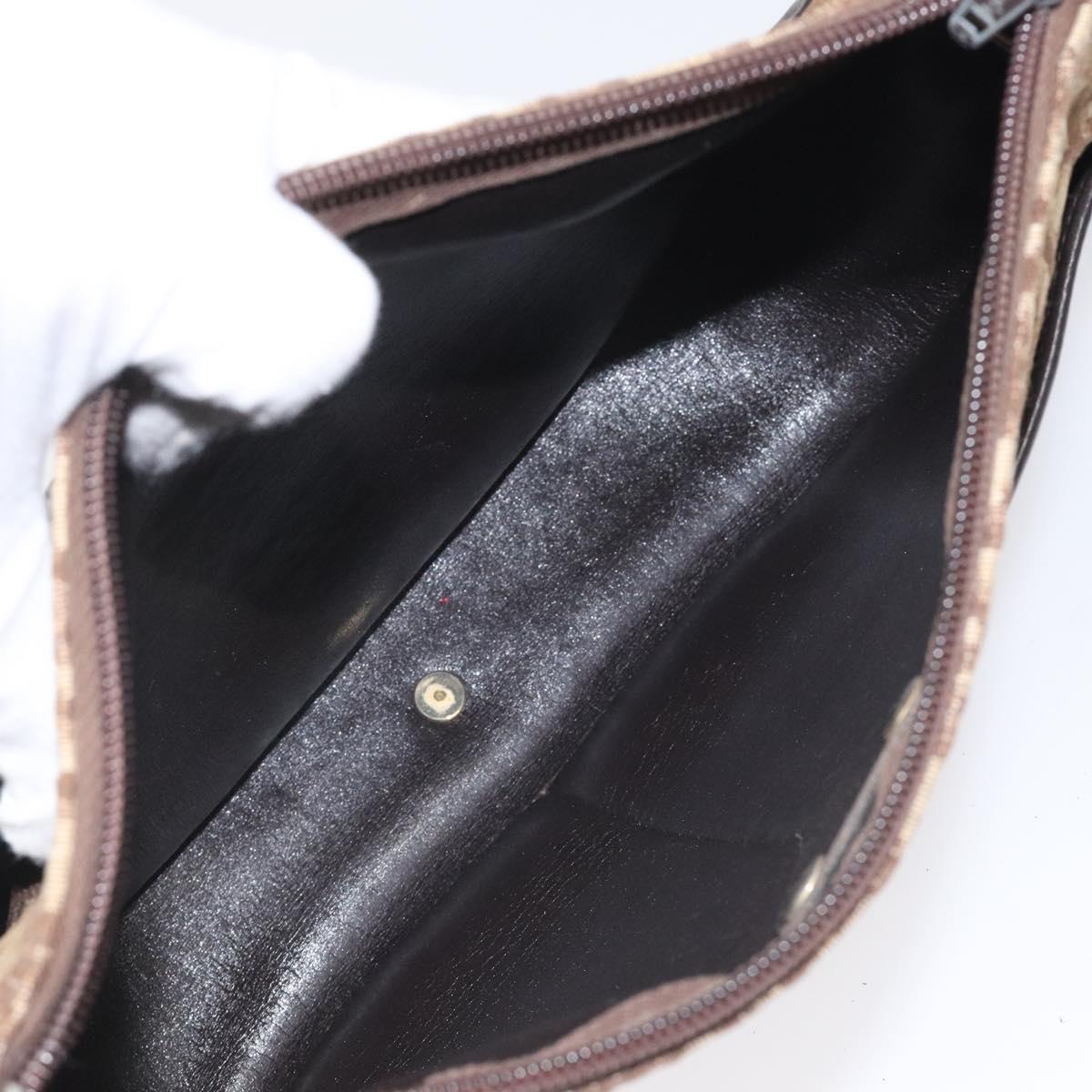 Dior Trotter Brown Canvas Shoulder Bag (Pre-Owned)