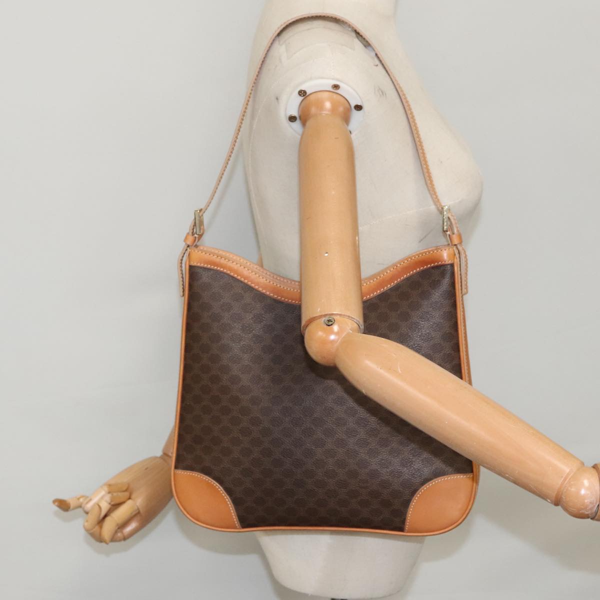 Céline Macadam Brown Canvas Shoulder Bag (Pre-Owned)