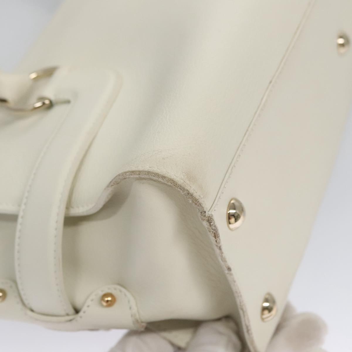Salvatore Ferragamo Gancini Beige Leather Shoulder Bag (Pre-Owned)