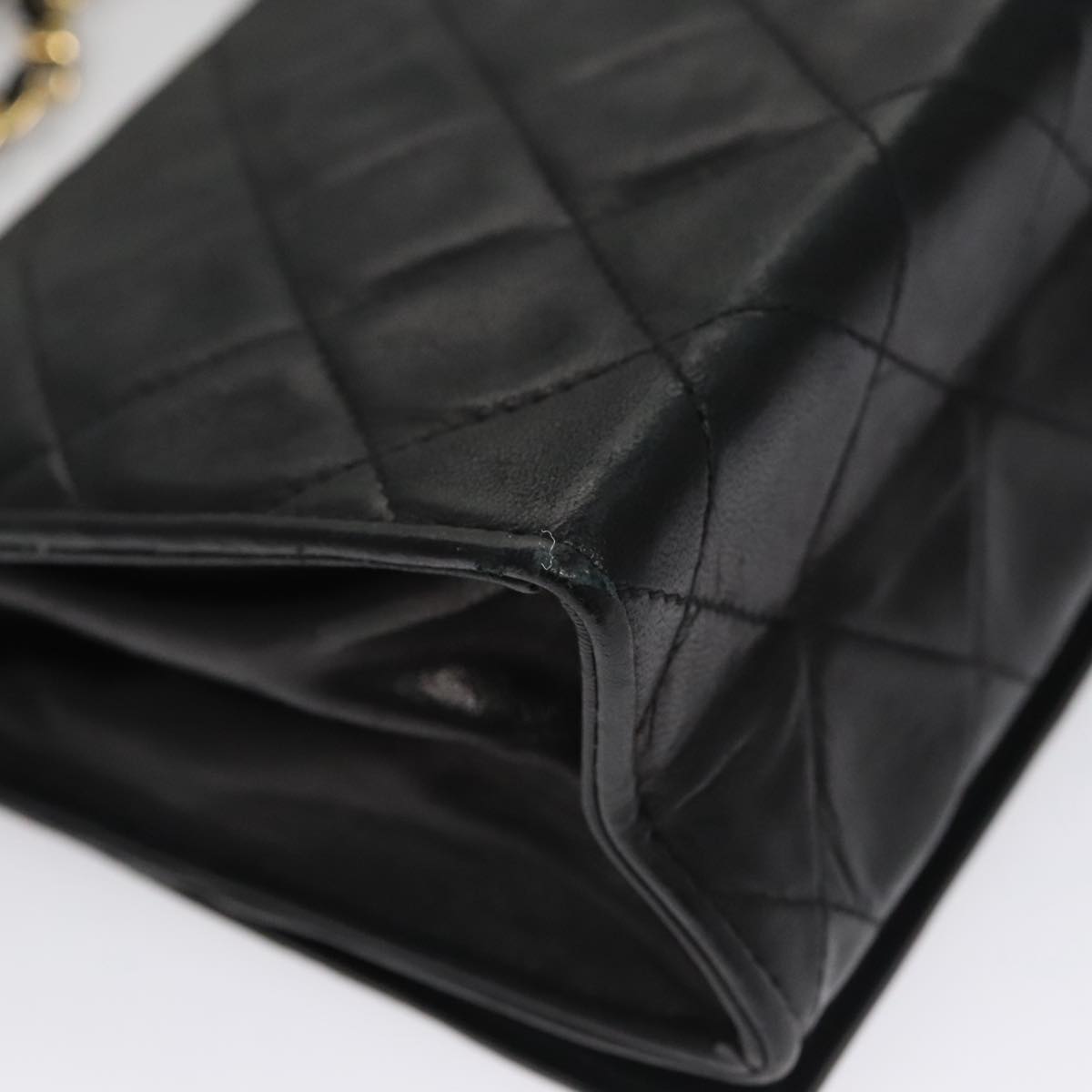 Chanel Full Flap Black Leather Shoulder Bag (Pre-Owned)