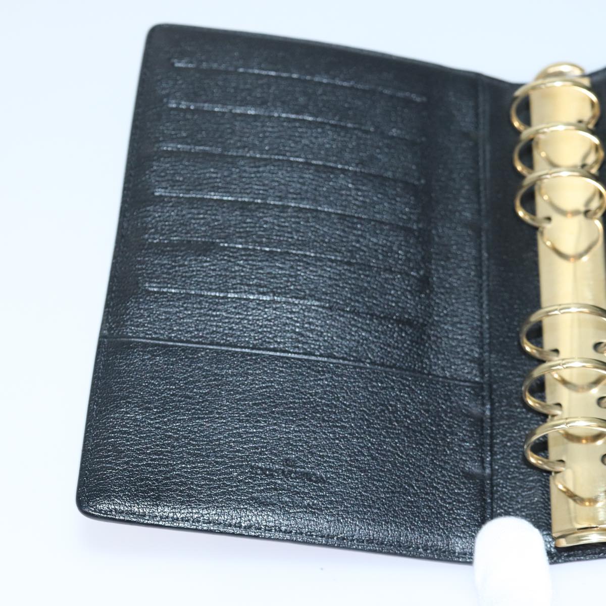 Louis Vuitton Agenda Mm Black Leather Wallet (Pre-Owned)