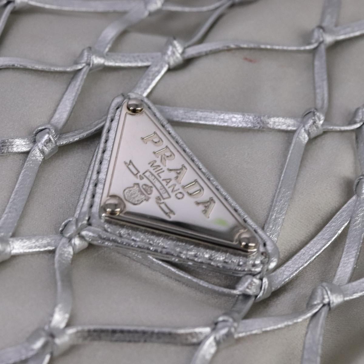 Prada Silver Synthetic Shoulder Bag (Pre-Owned)