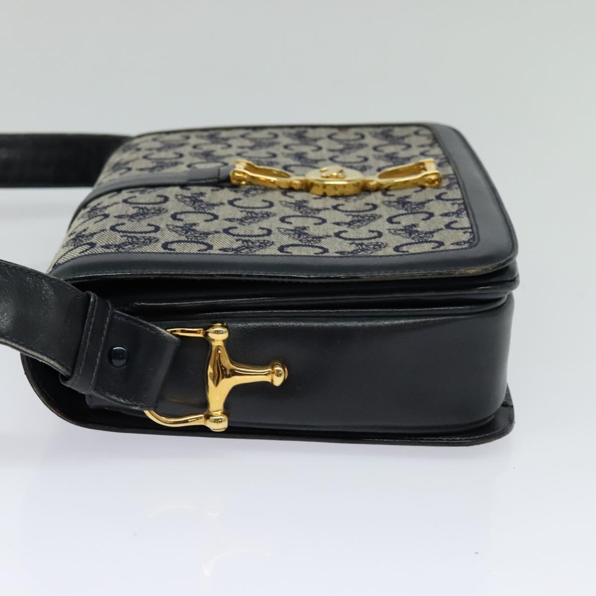 Céline Horse Carriage Navy Canvas Shoulder Bag (Pre-Owned)