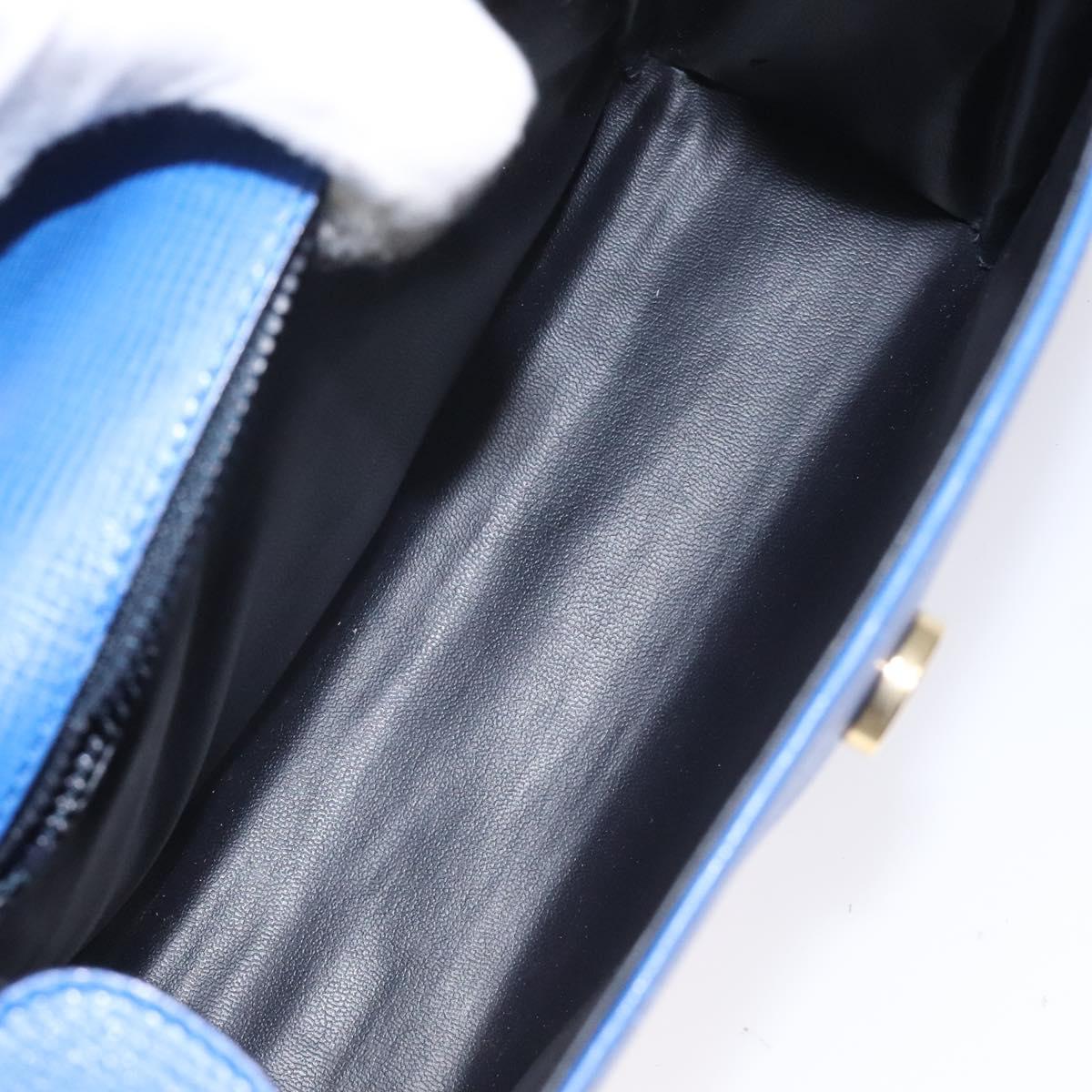Céline Logo Du Cercle Blue Leather Handbag (Pre-Owned)