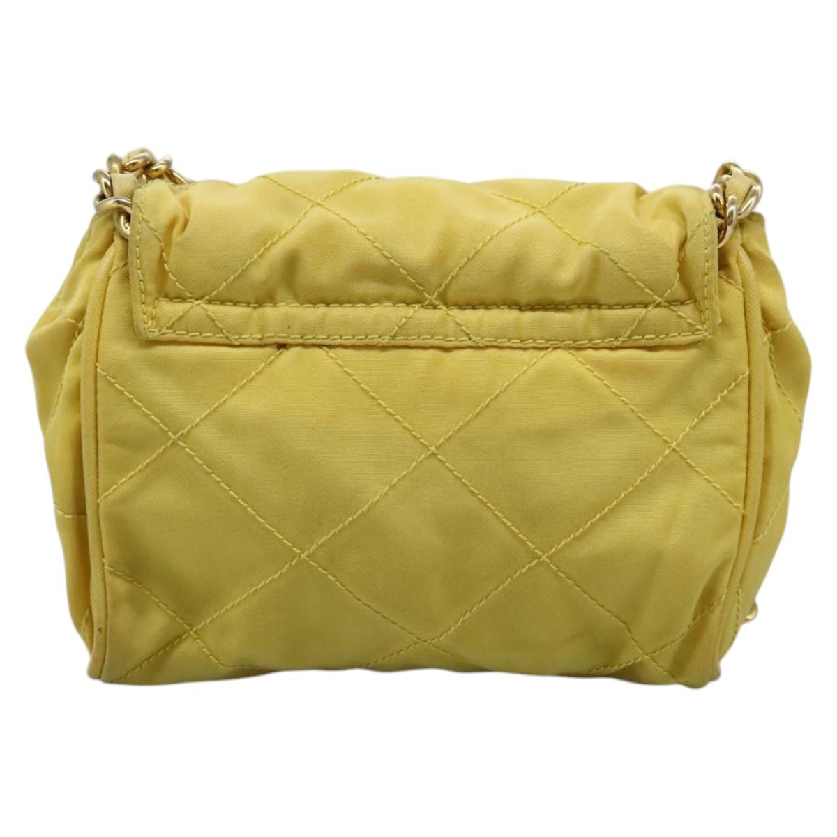 Prada Yellow Synthetic Shoulder Bag (Pre-Owned)