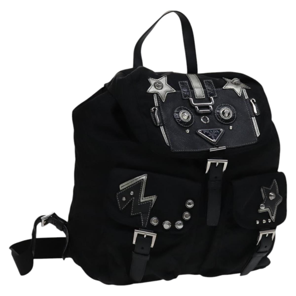 Prada Robot Black Synthetic Backpack Bag (Pre-Owned)