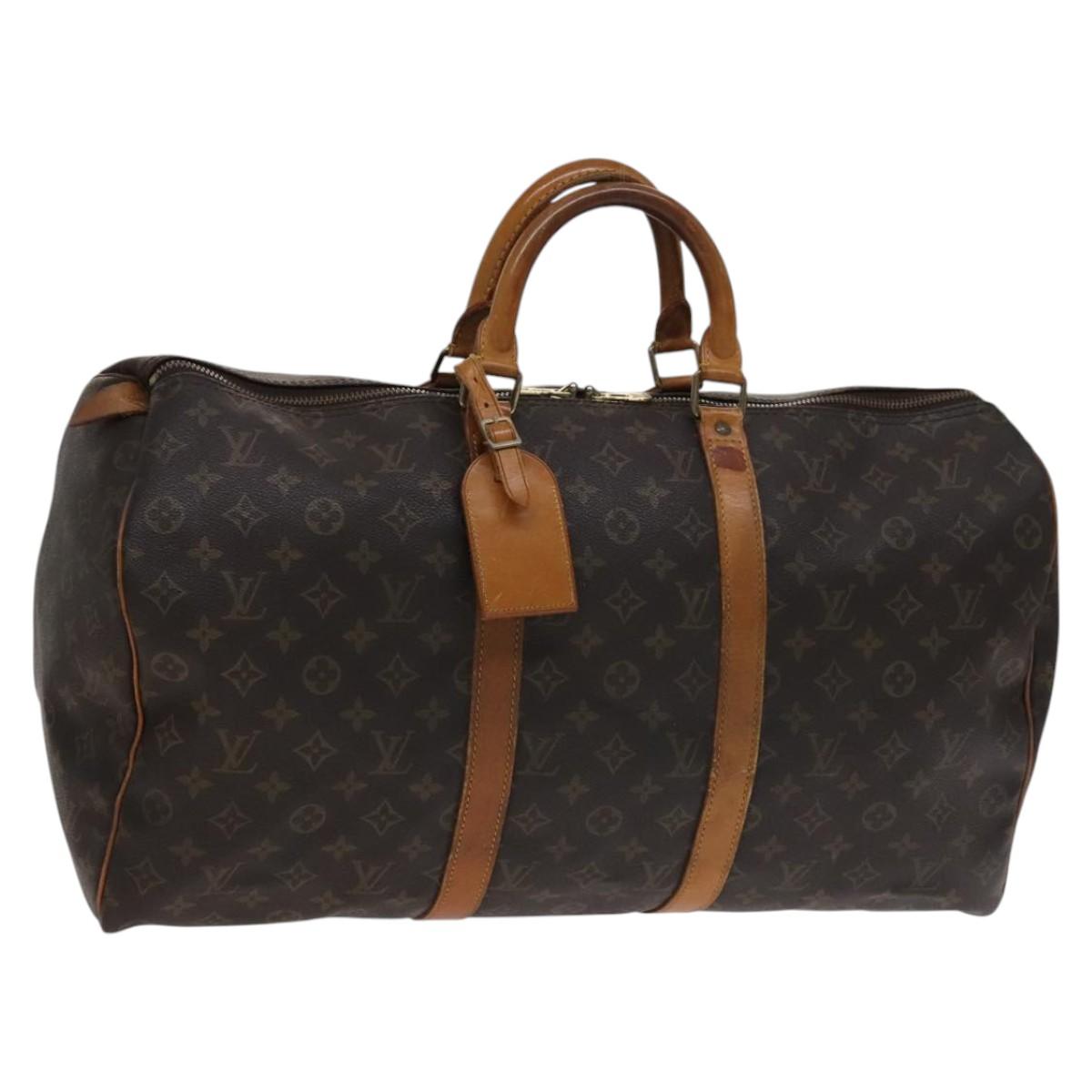 Louis Vuitton Keepall 50 Brown Canvas Travel Bag (Pre-Owned)