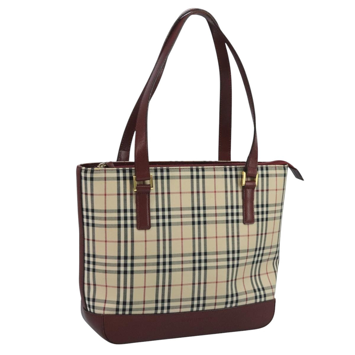 Burberry Nova Check Beige Canvas Tote Bag (Pre-Owned)