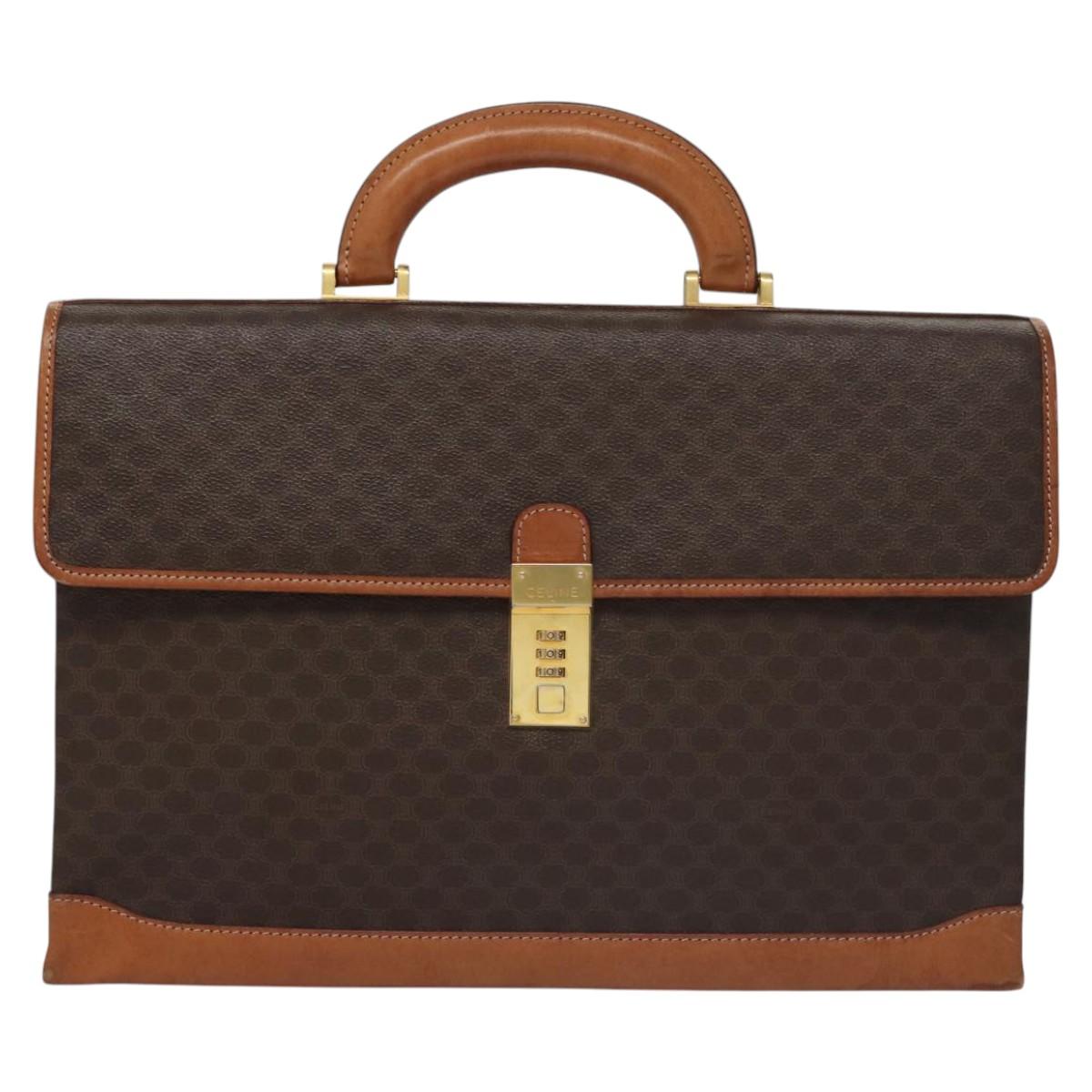 Céline Macadam Brown Canvas Briefcase Bag (Pre-Owned)