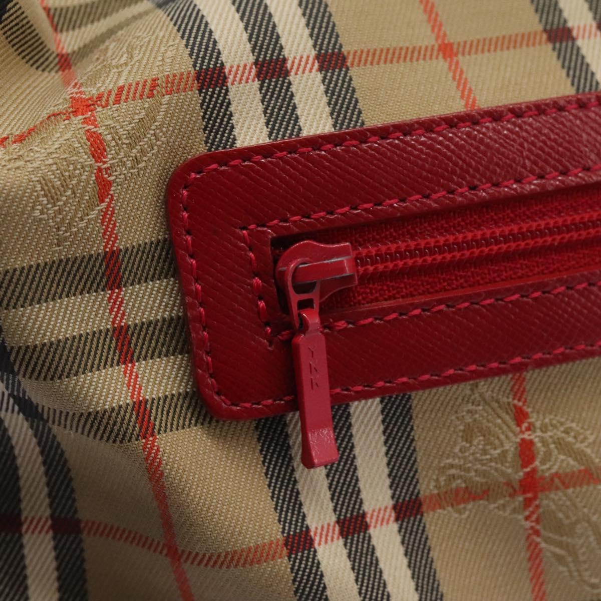 Burberry Nova Check Beige Canvas Shoulder Bag (Pre-Owned)
