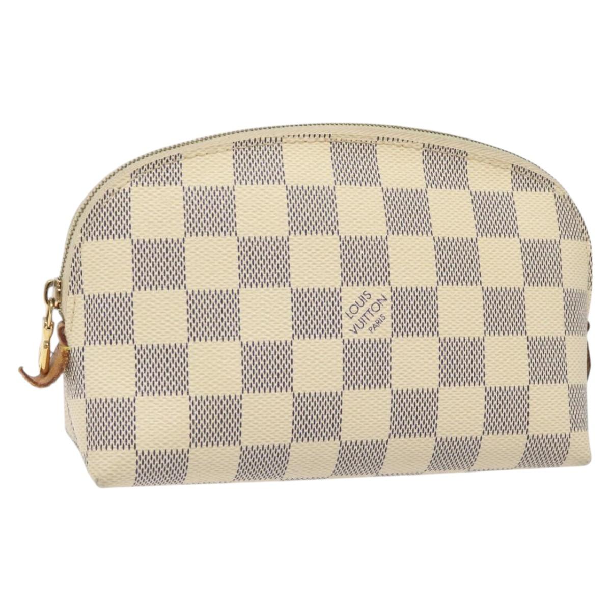 Louis Vuitton Cosmetic Pouch White Canvas Clutch Bag (Pre-Owned)