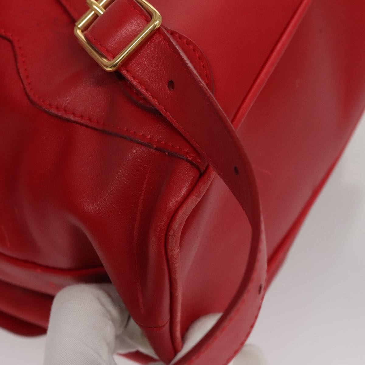 Gucci Bamboo Red Leather Backpack Bag (Pre-Owned)