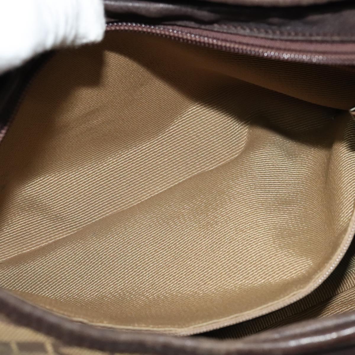 Salvatore Ferragamo Gancini Beige Canvas Shoulder Bag (Pre-Owned)