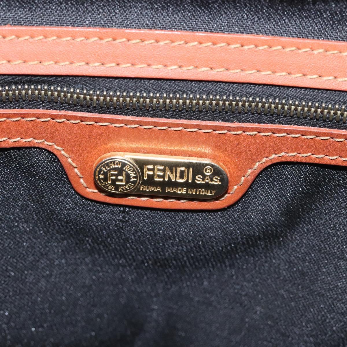 Fendi Pequin Brown Canvas Handbag (Pre-Owned)