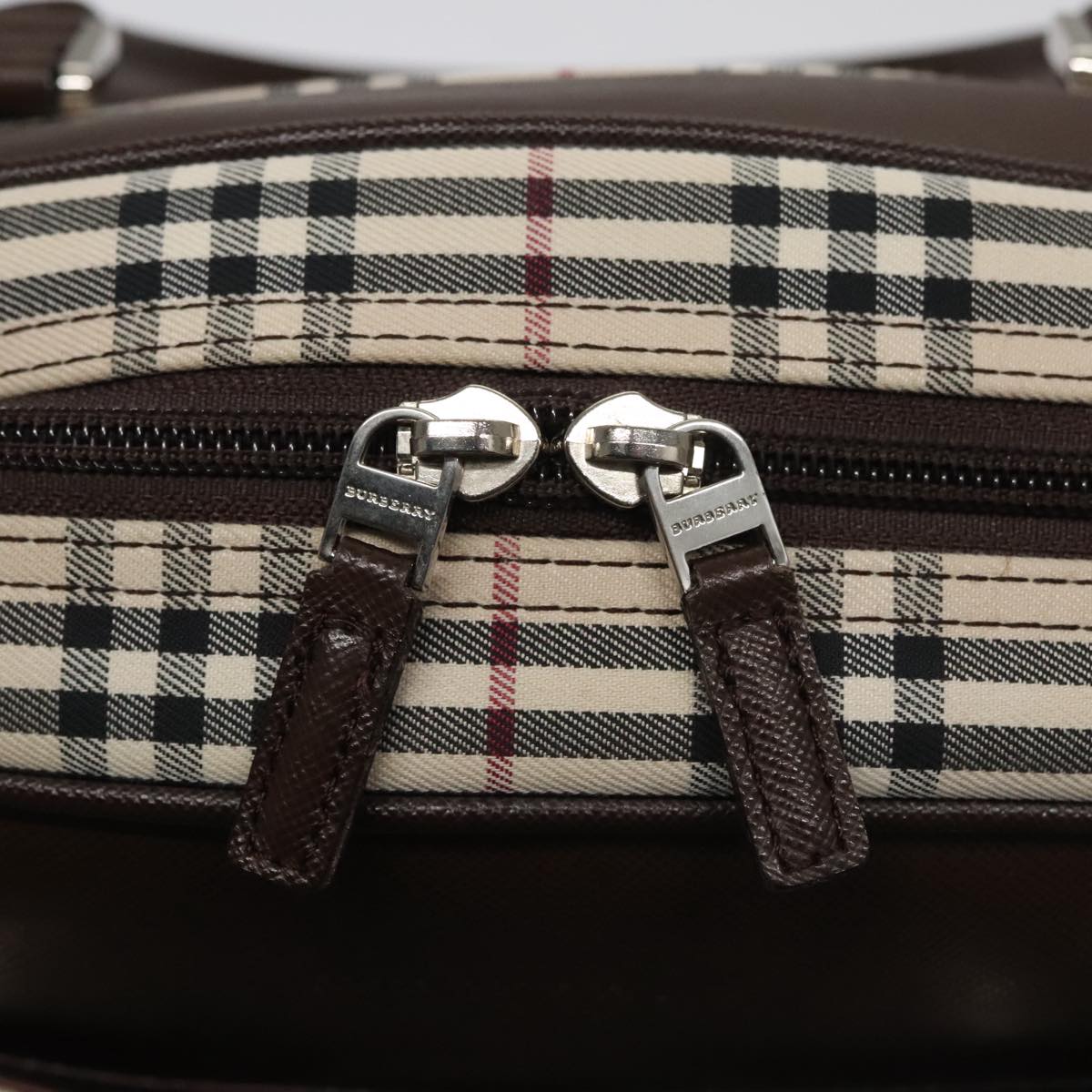 Burberry Nova Check Beige Canvas Handbag (Pre-Owned)