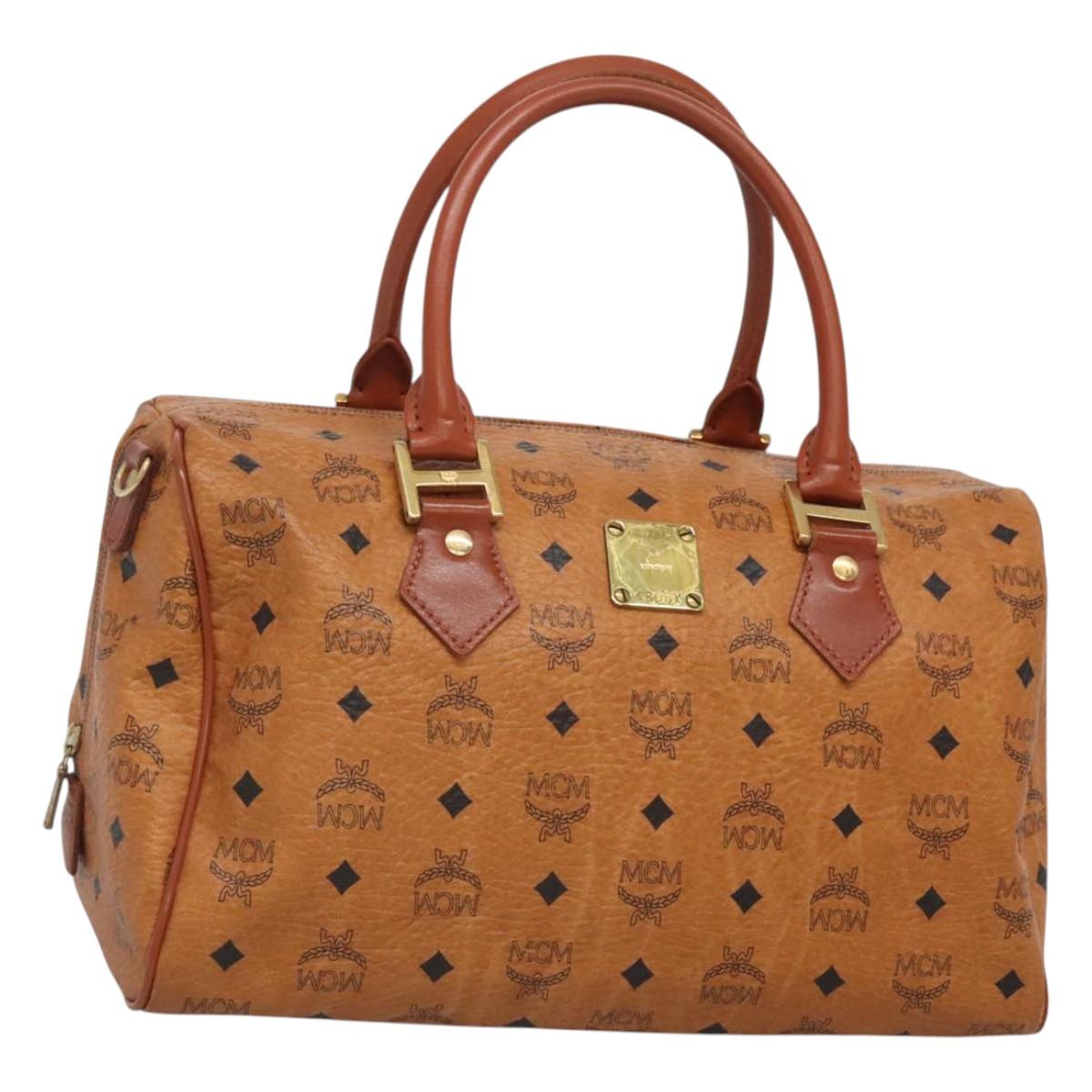 MCM Visetos Brown Canvas Travel Bag (Pre-Owned)