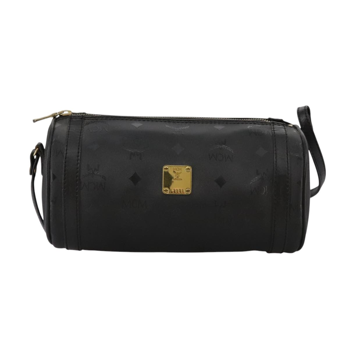 MCM Visetos Black Canvas Shoulder Bag (Pre-Owned)