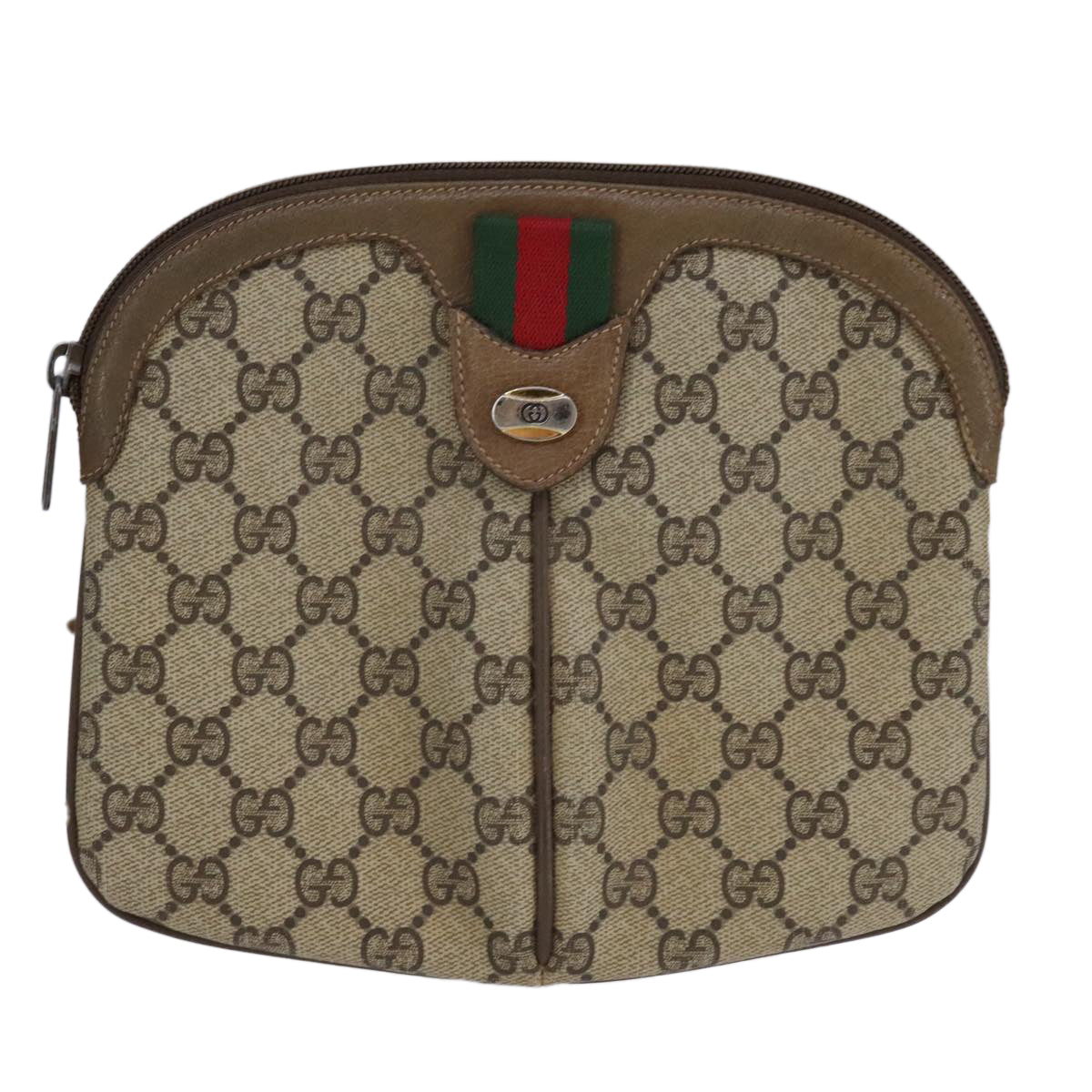Gucci Gg Canvas Beige Canvas Shoulder Bag (Pre-Owned)