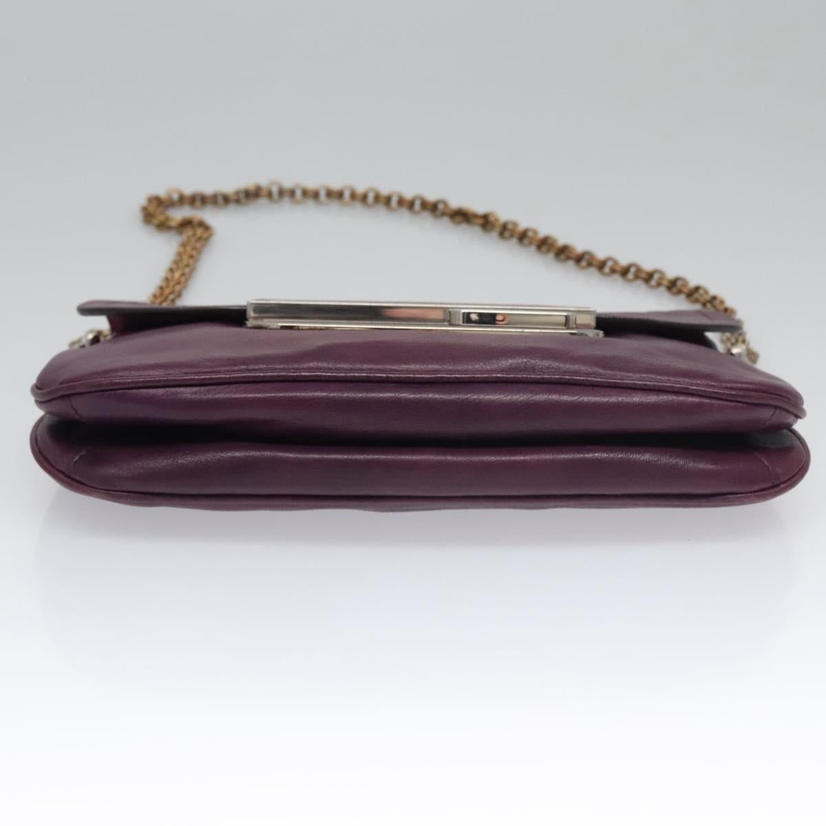 Prada Purple Leather Shoulder Bag (Pre-Owned)