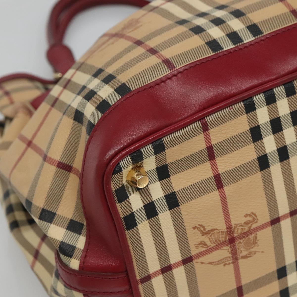 Burberry Haymarket Beige Canvas Handbag (Pre-Owned)