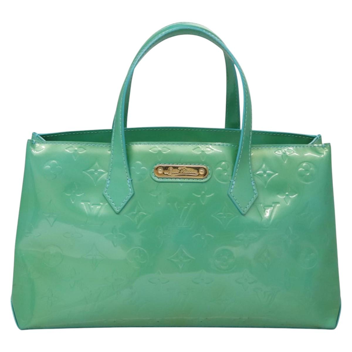 Louis Vuitton Wilshire Blue Patent Leather Handbag (Pre-Owned)