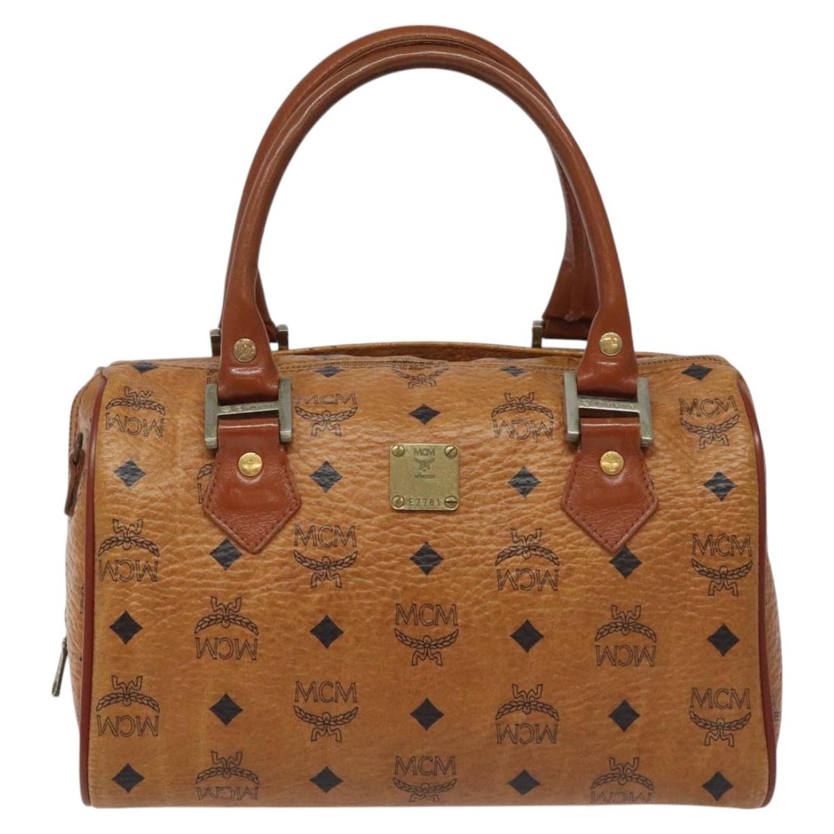 MCM Visetos Brown Canvas Handbag (Pre-Owned)