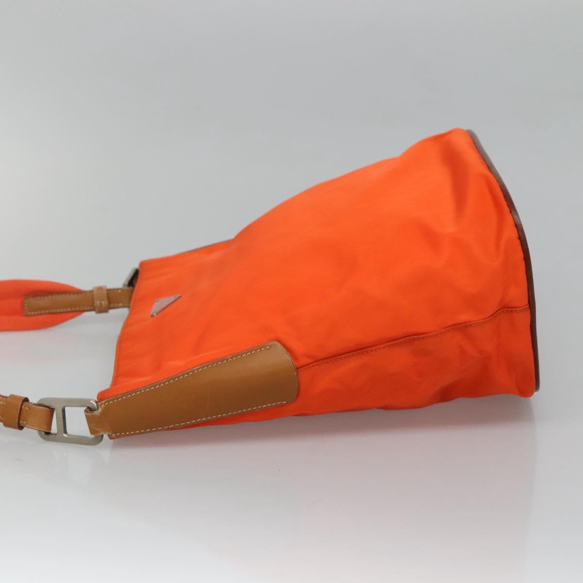 Prada Re-Nylon Orange Synthetic Shoulder Bag (Pre-Owned)