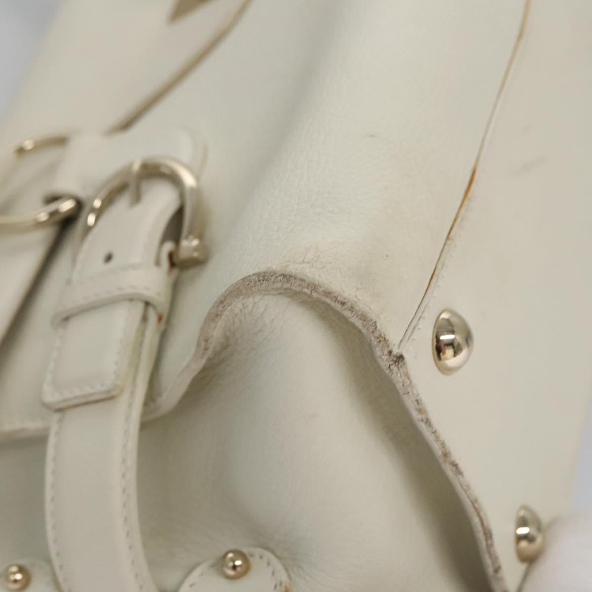 Salvatore Ferragamo Gancini Beige Leather Shoulder Bag (Pre-Owned)