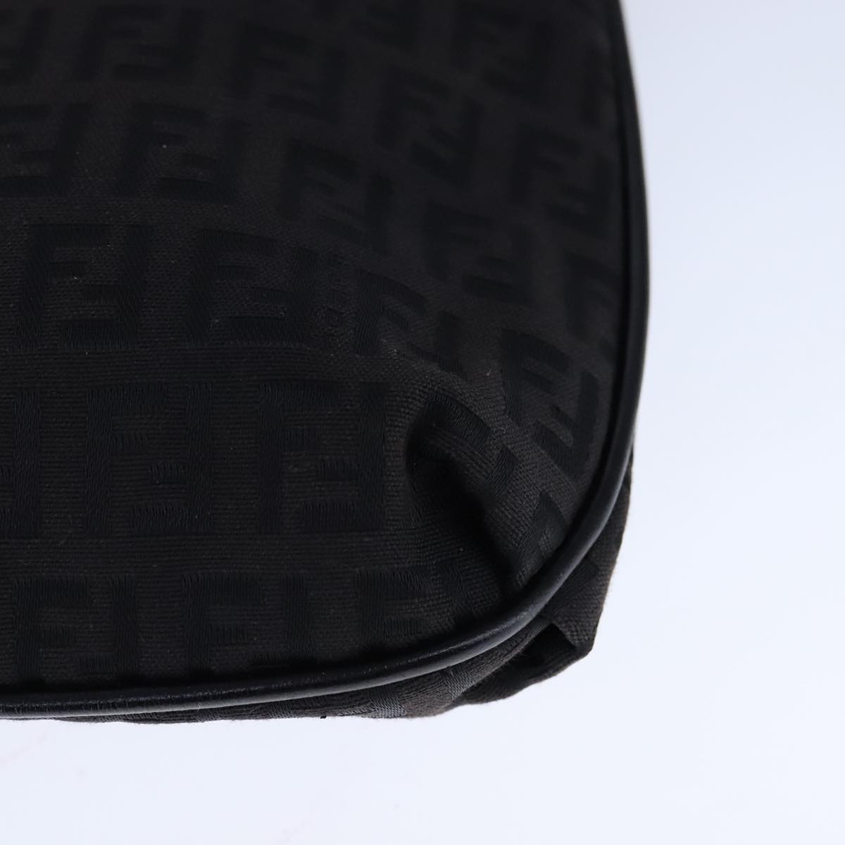 Fendi Mamma Baguette Black Canvas Shoulder Bag (Pre-Owned)
