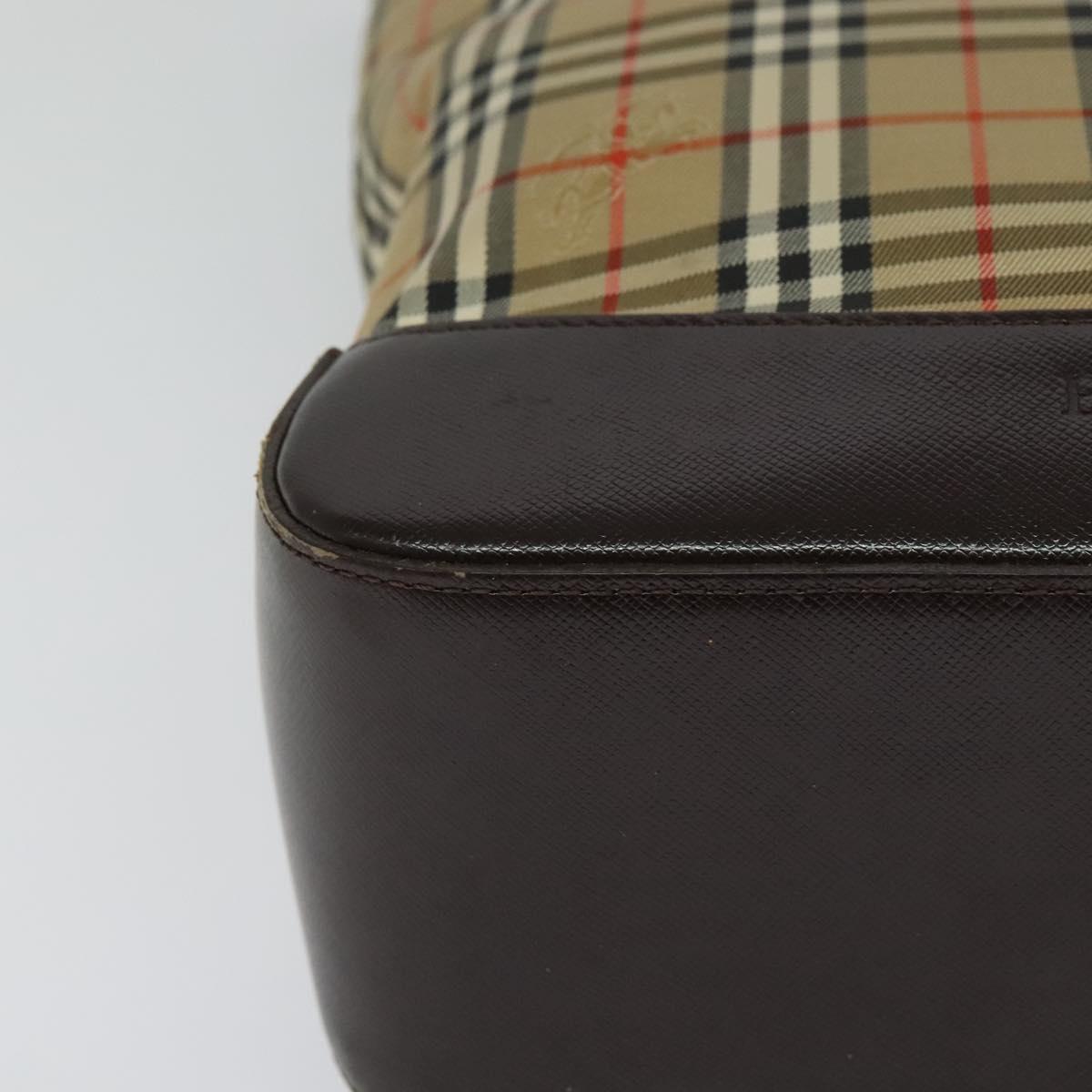 Burberry Nova Check Beige Canvas Shoulder Bag (Pre-Owned)