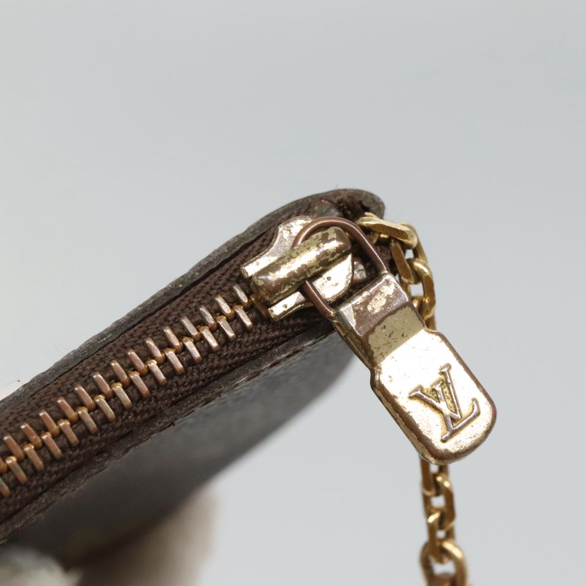 Louis Vuitton Pochette Clés Brown Canvas Wallet (Pre-Owned)