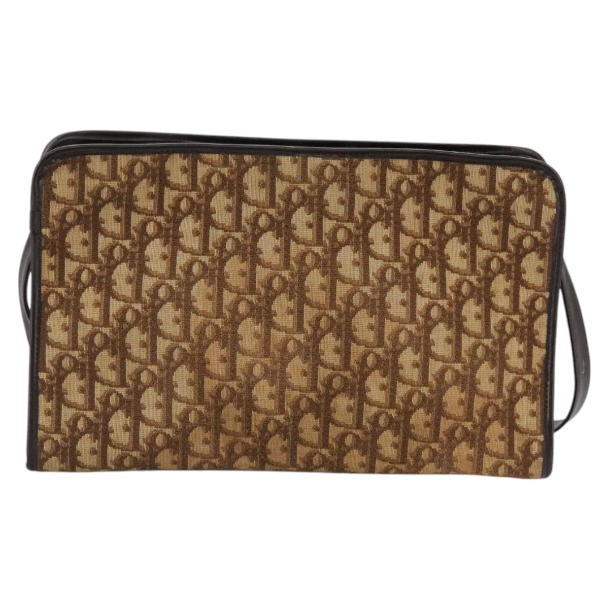 Dior Trotter Canvas Shoulder Bag Gold Canvas Shoulder Bag (Pre-Owned)