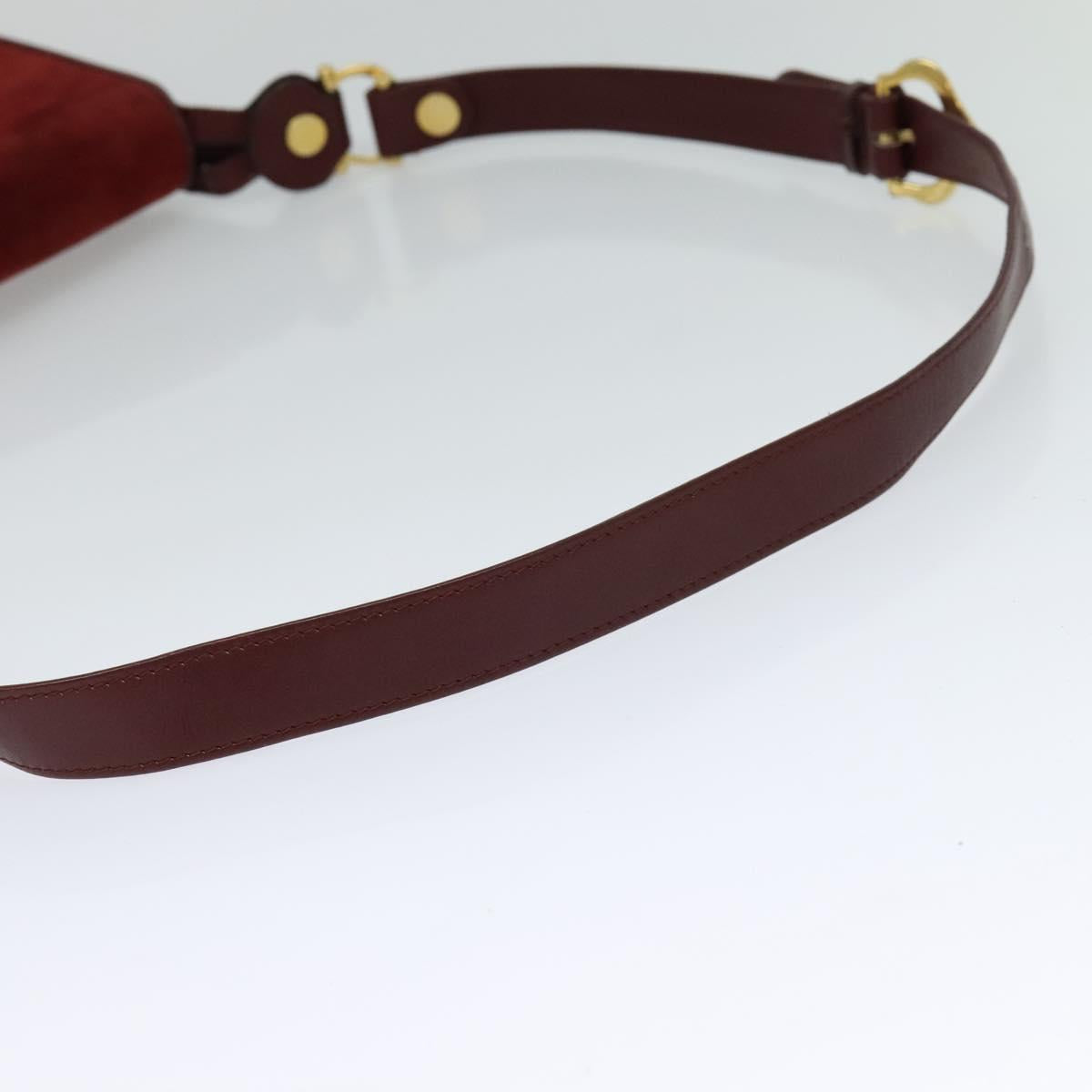 Cartier Must De Cartier Burgundy Suede Shoulder Bag (Pre-Owned)