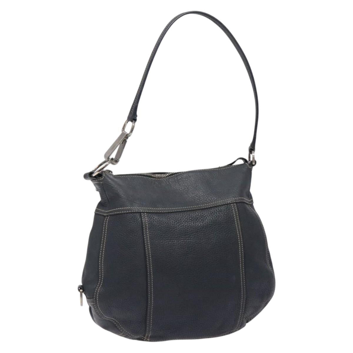 Prada Hobo Navy Leather Shoulder Bag (Pre-Owned)