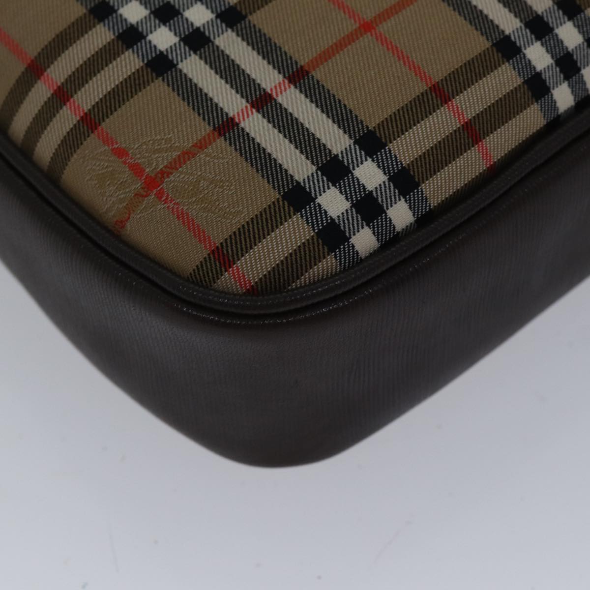 Burberry Nova Check Beige Canvas Shoulder Bag (Pre-Owned)