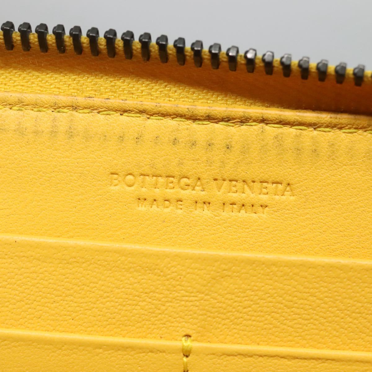 Bottega Veneta Intrecciato Yellow Leather Wallet (Pre-Owned)