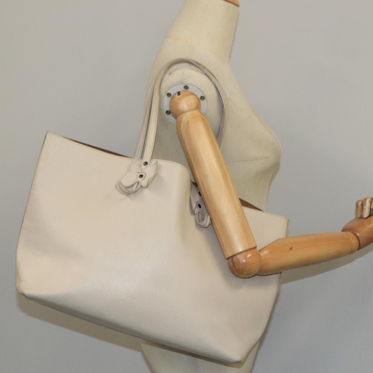 Bottega Veneta Cabas White Leather Tote Bag (Pre-Owned)
