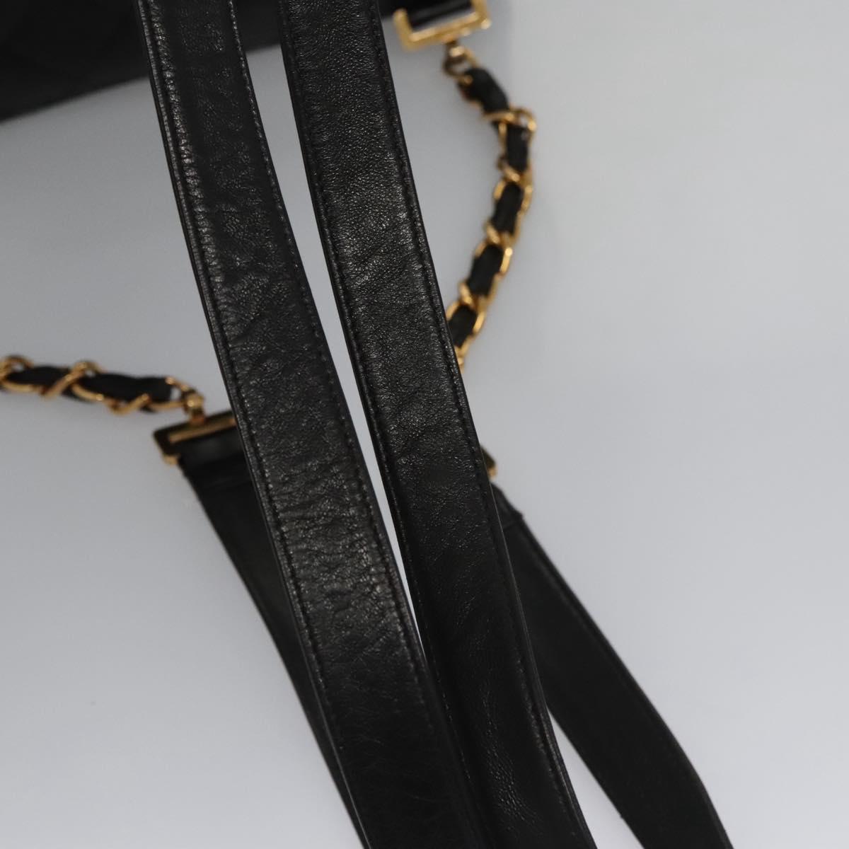 Chanel Single Flap Black Leather Backpack Bag (Pre-Owned)