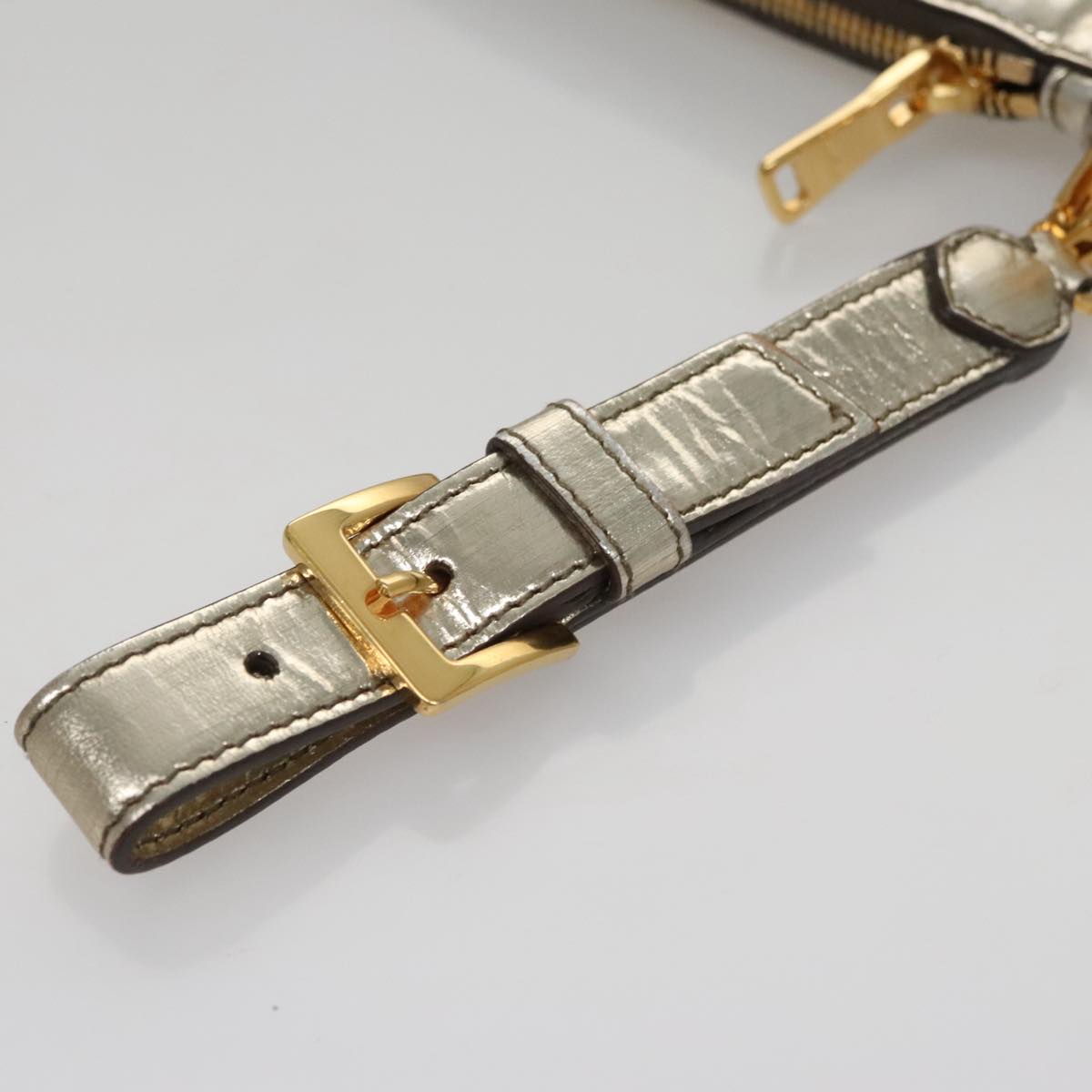 Miu Miu Gold Patent Leather Clutch Bag (Pre-Owned)