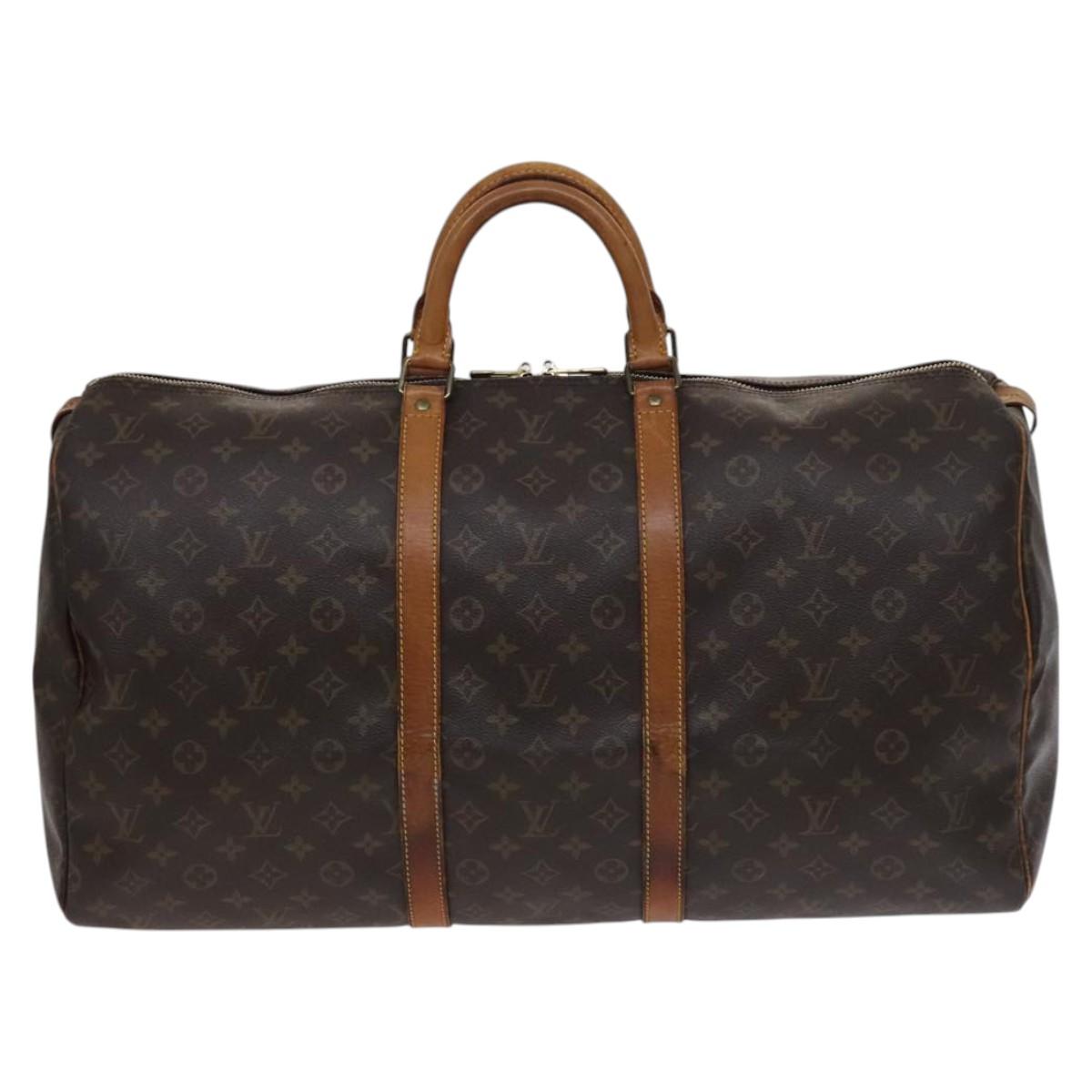 Louis Vuitton Keepall 55 Brown Canvas Travel Bag (Pre-Owned)