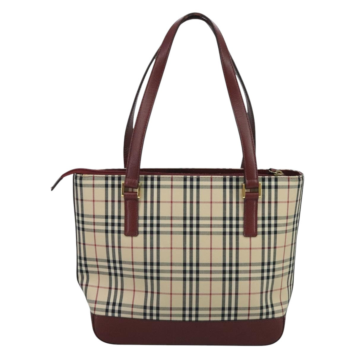 Burberry Nova Check Beige Canvas Tote Bag (Pre-Owned)