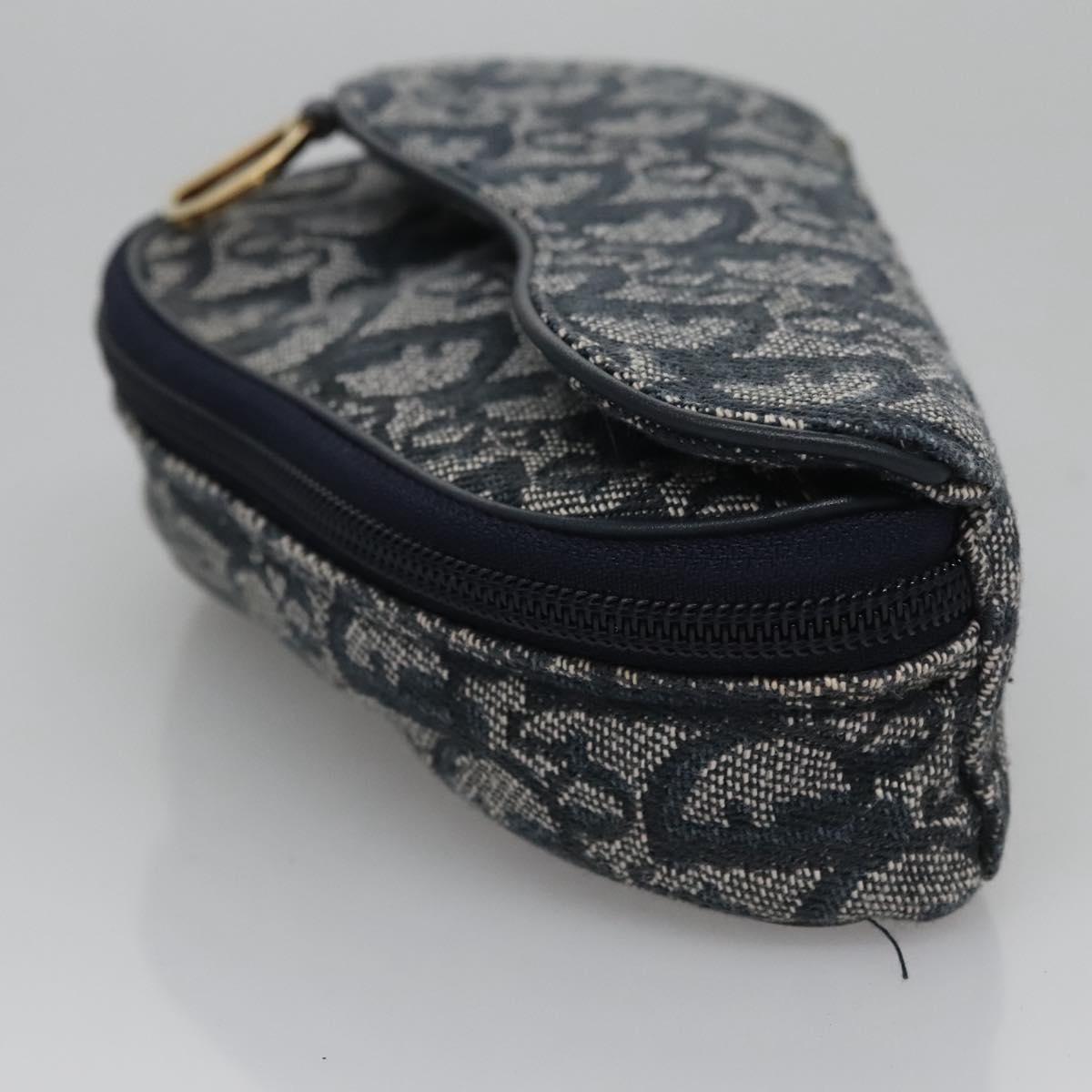 Dior Saddle Navy Canvas Clutch Bag (Pre-Owned)