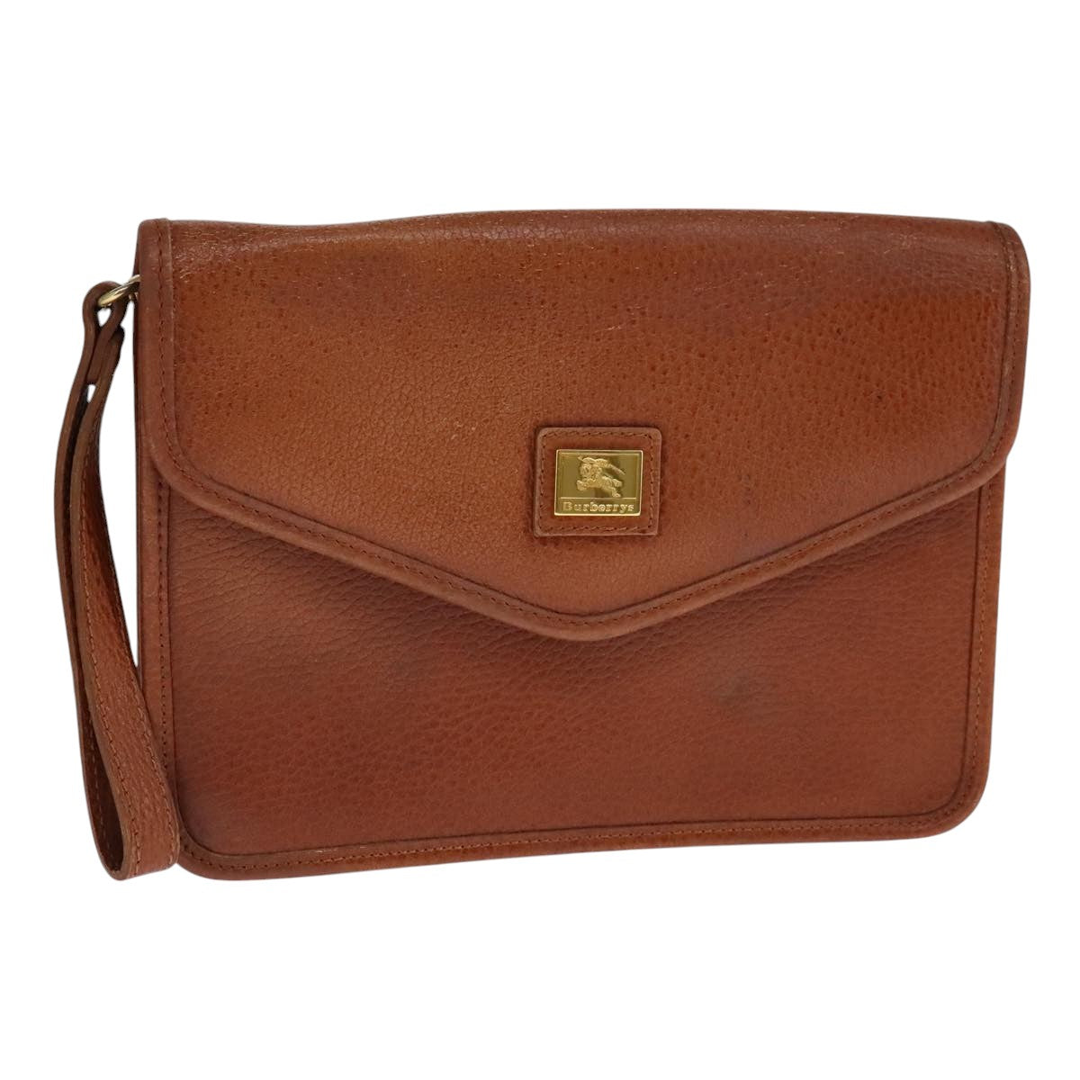 Burberry Brown Leather Clutch Bag (Pre-Owned)