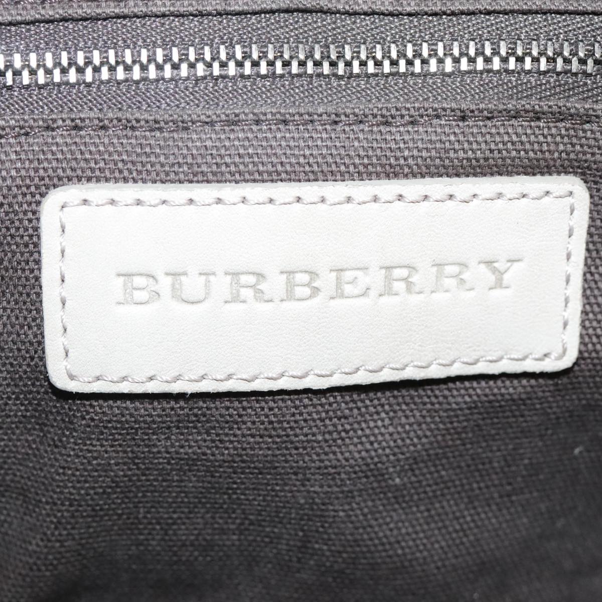 Burberry Smoke Check Grey Canvas Handbag (Pre-Owned)