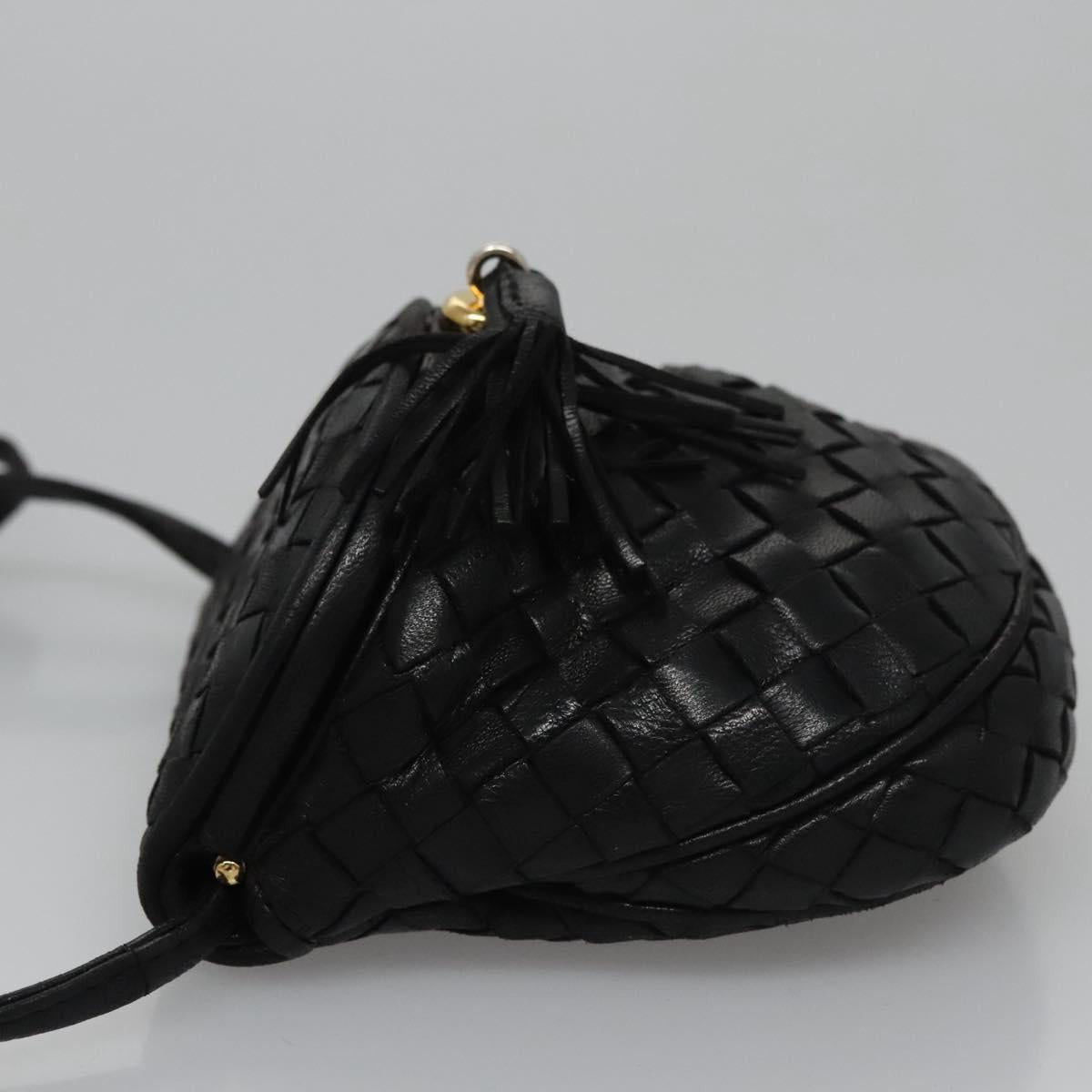 Bottega Veneta Intrecciato Black Leather Clutch Bag (Pre-Owned)