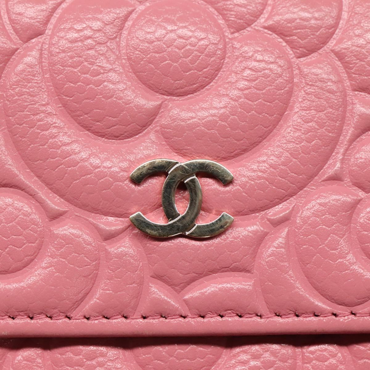 Chanel Camellia Pink Leather Wallet (Pre-Owned)